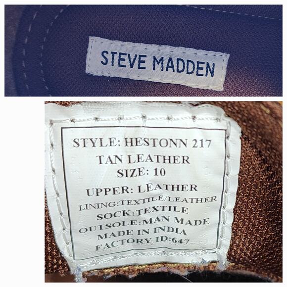 Steve Madden Chukka Boot sz 10 Men Hestonn 217 Tan Beige Leather Distressed Lace - Picture 11 of 11